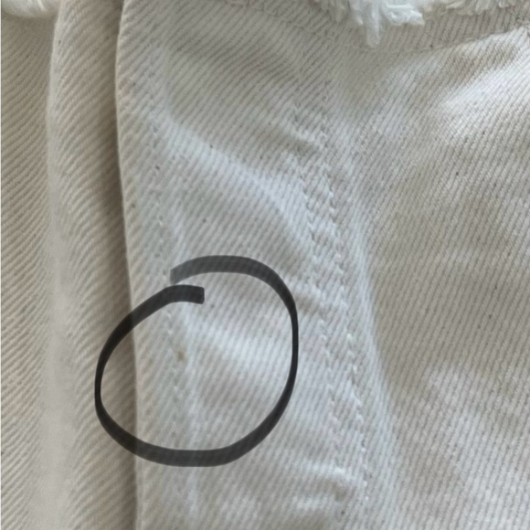 Levis Jeans Wedgie Straight No Waistband beige cream raw hem button fly sz 28 - Picture 16 of 17